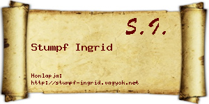 Stumpf Ingrid névjegykártya